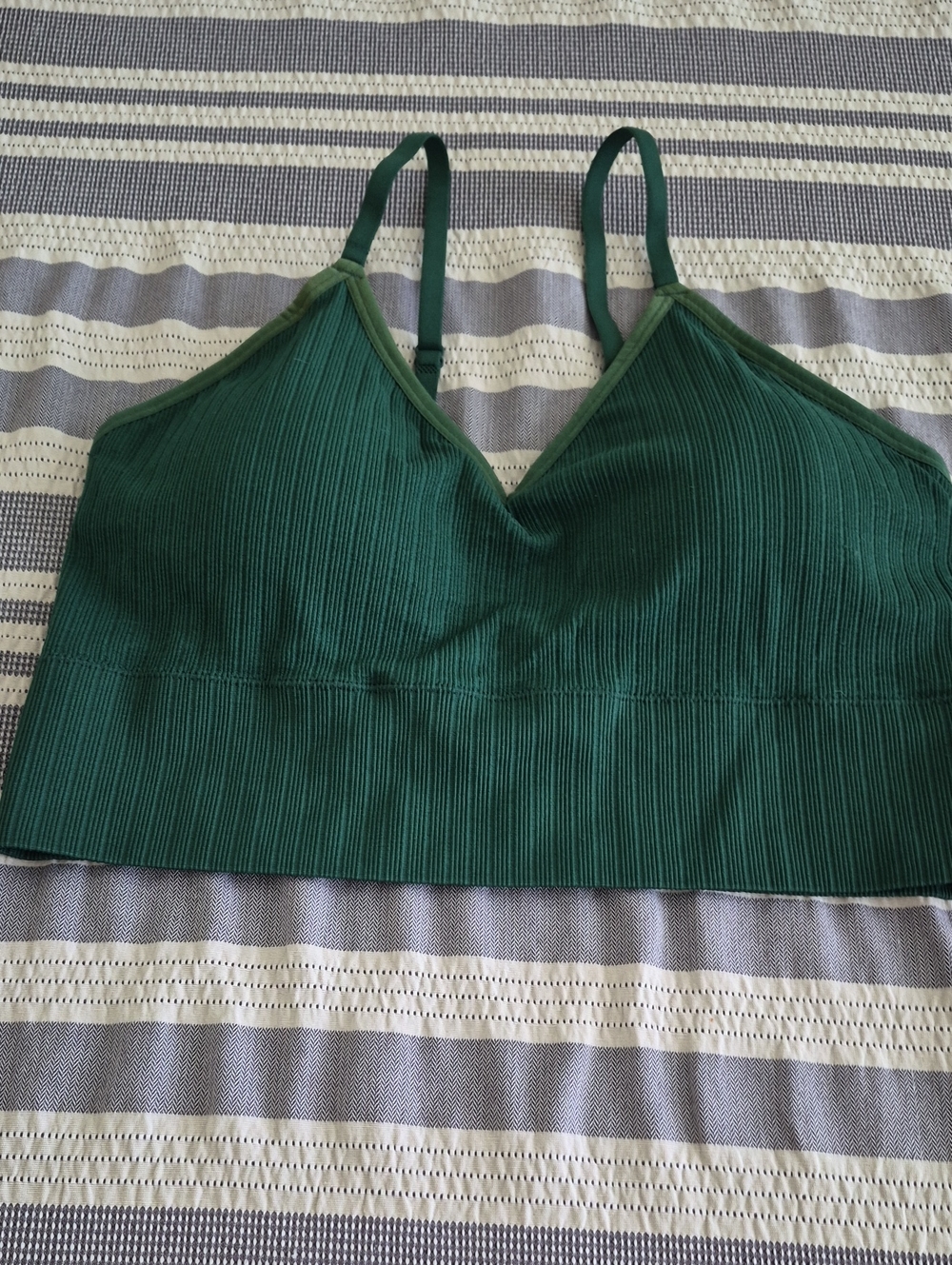 Auden Forest Green Ribbed Bralette